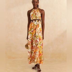 Farm Rio Sand Leopard Forest Tropical Maxi Dress